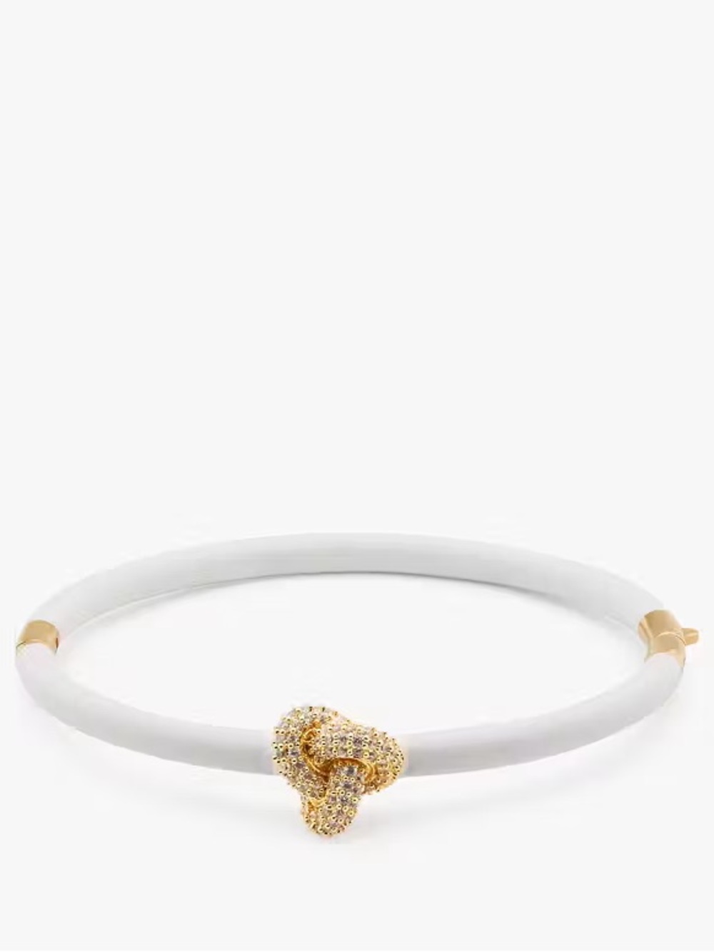 kate spade White and Gold Pave Knot Bangle - Picture 3 of 6